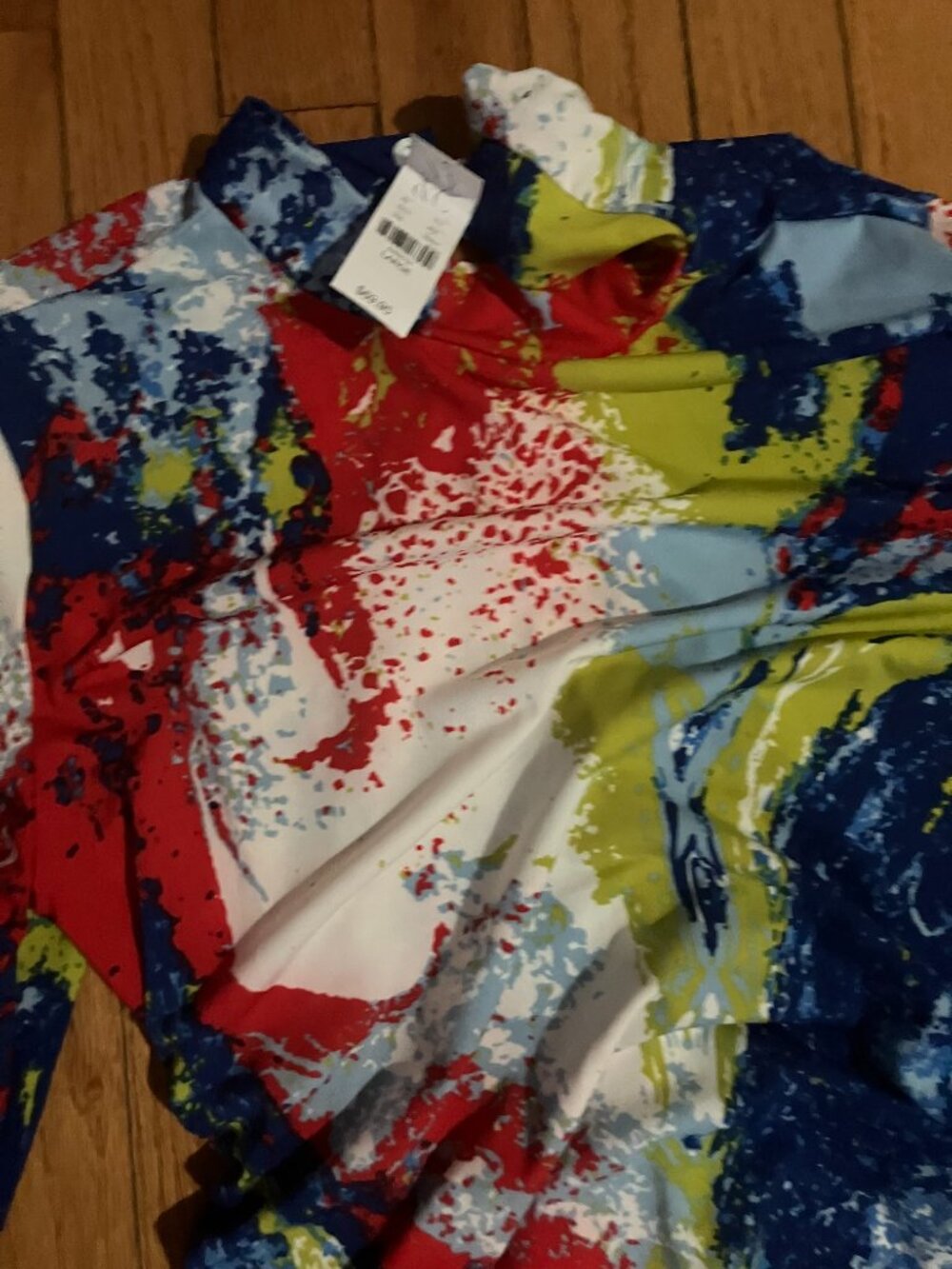 Abstract Paint Splatter Ruched Midi Dress - Picture 3 of 3
